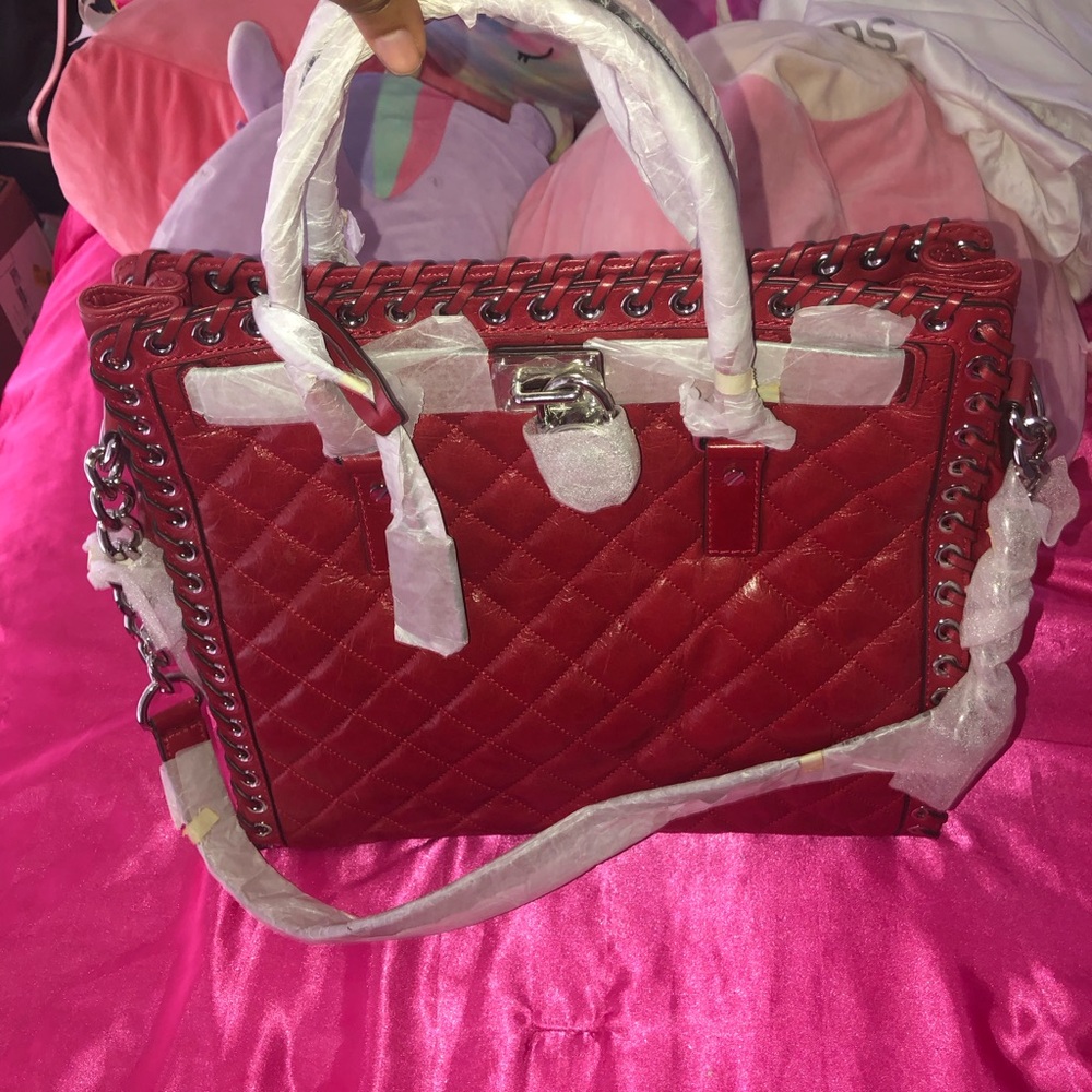 Michael Kors Red Quilted Shoulder Bag